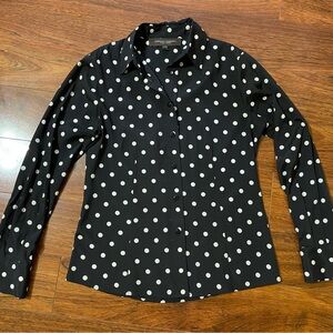 Carolina Herrera Black and White Polka Dot Blouse